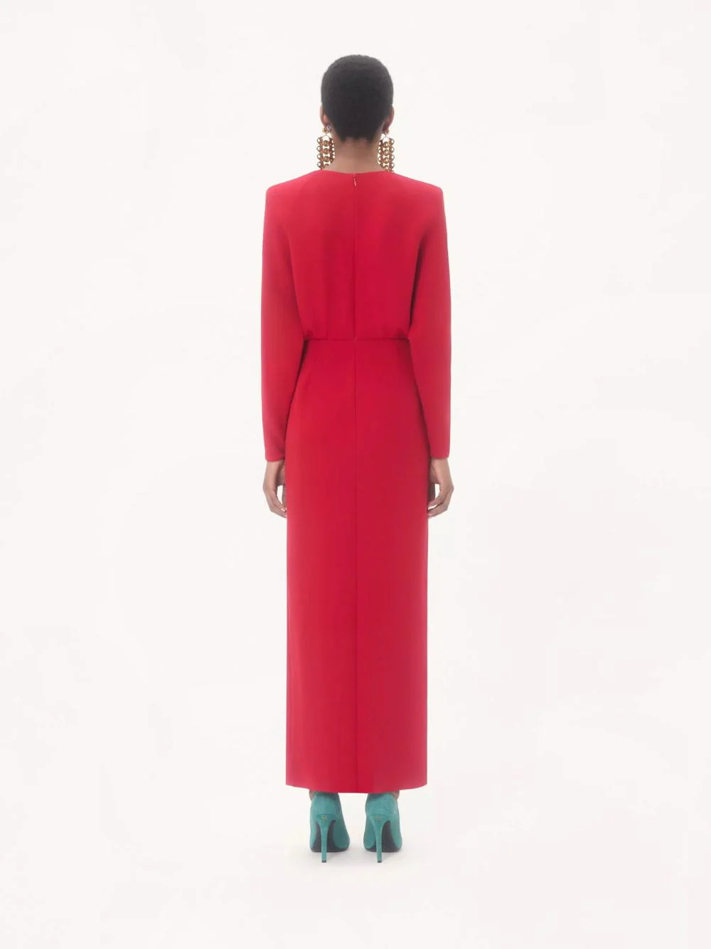 Paris Red Cady Couture Dress - Image 3