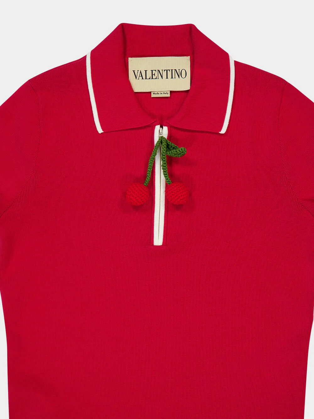 Paris Red Cotton Top with Cherry Detail - Image 4