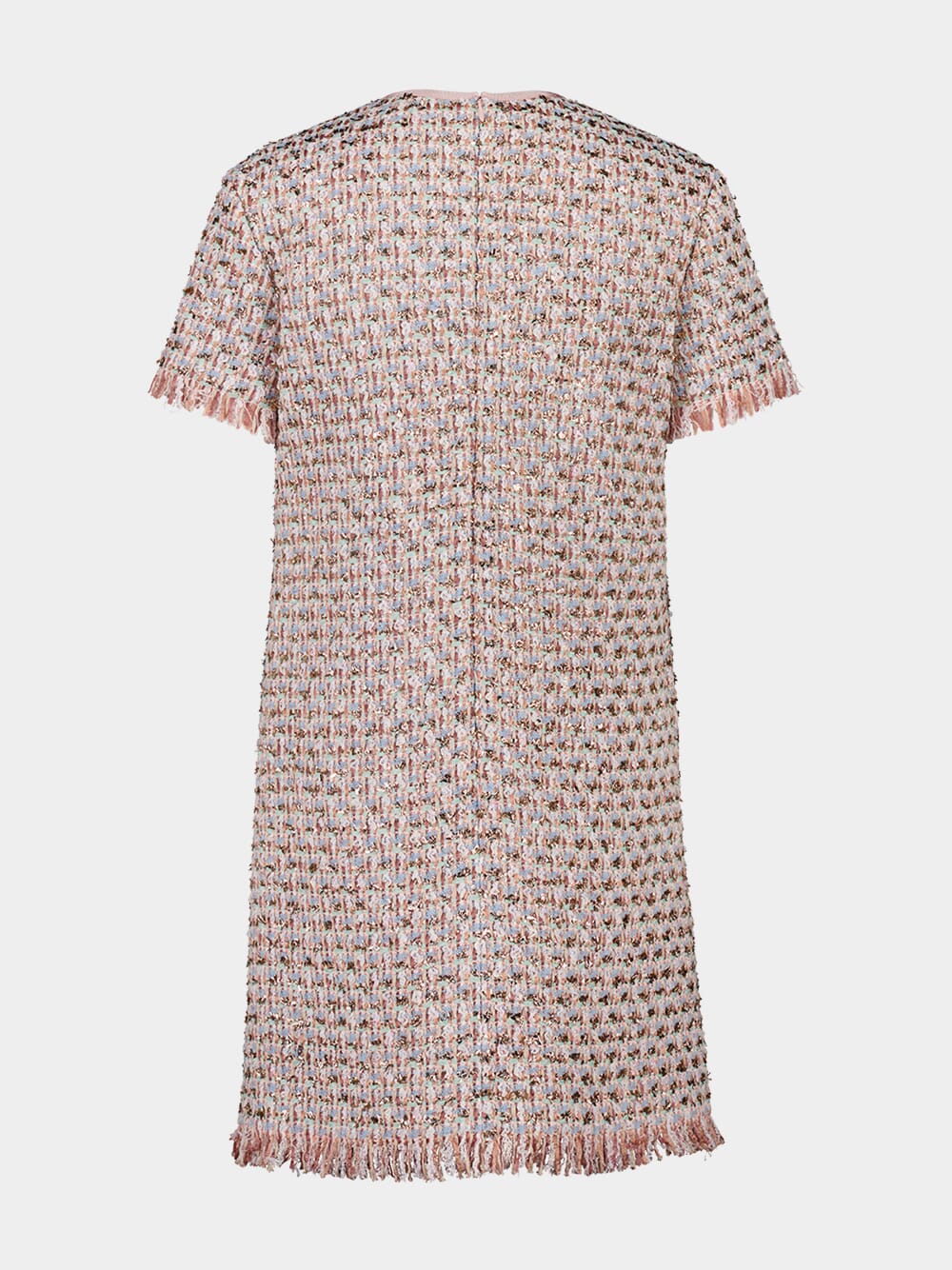 Pastel Ribbon Tweed Embroidered Mini Dress - Image 4