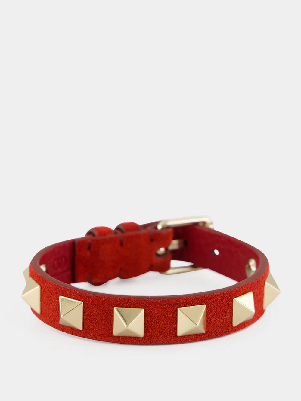 Red Suede Rockstud Bracelet