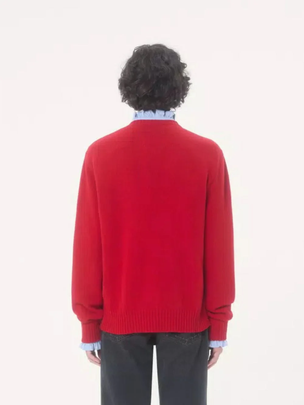 Red Wool Sweater with Chez Valentino and Panther Embroidery - Image 4