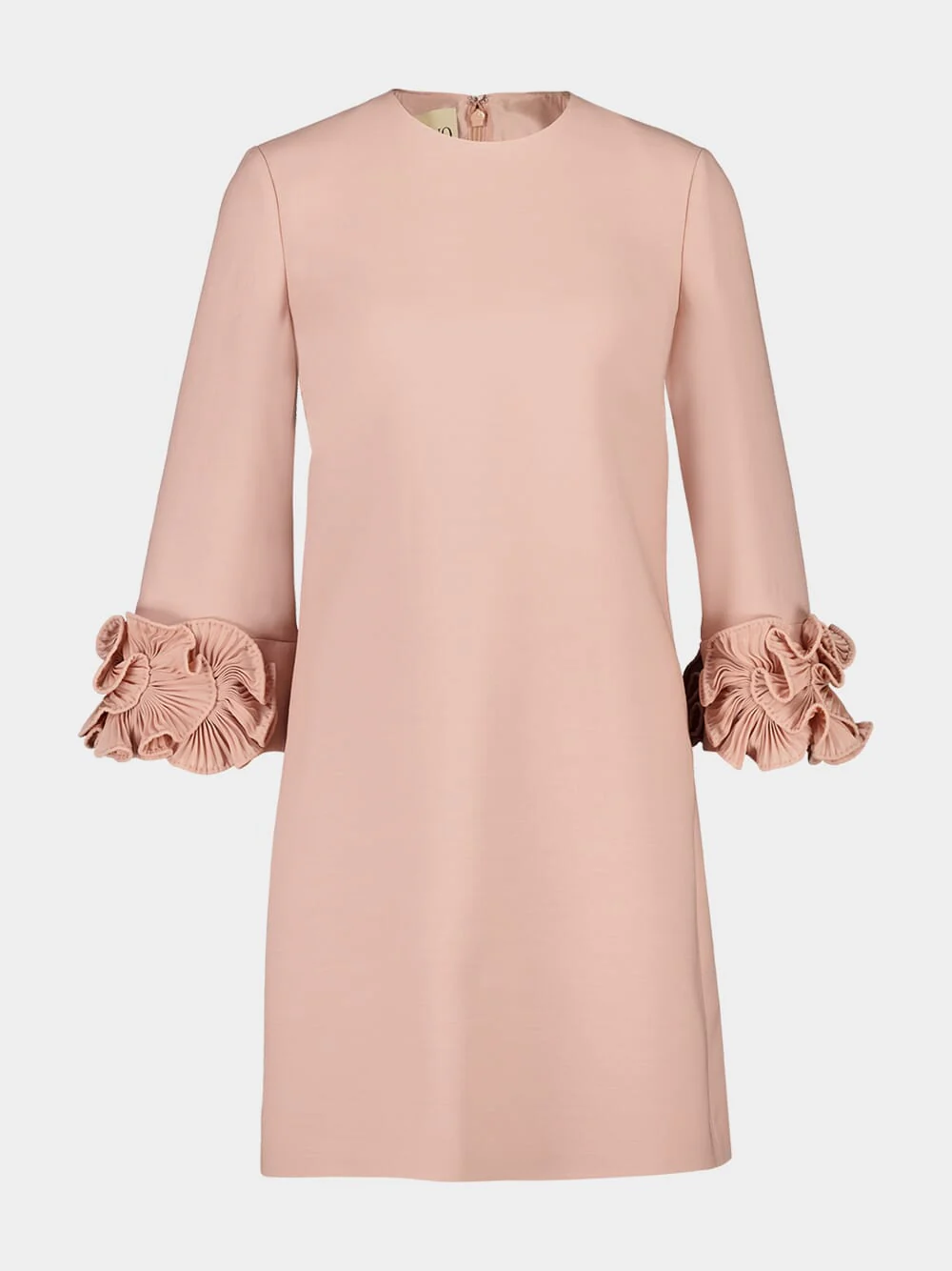Rose Mist Crepe Mini Dress with Sleeve Detail
