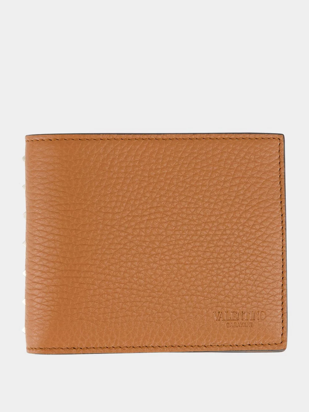 Selleria Brown Leather Bifold Wallet with Rockstuds