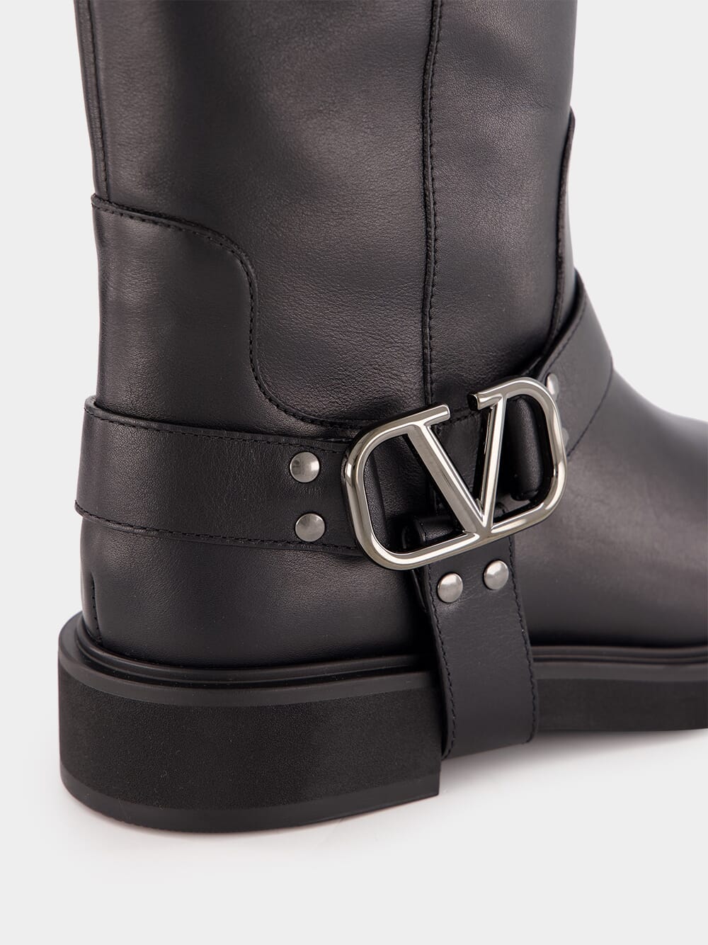 Black Leather Biker Boots - Image 5