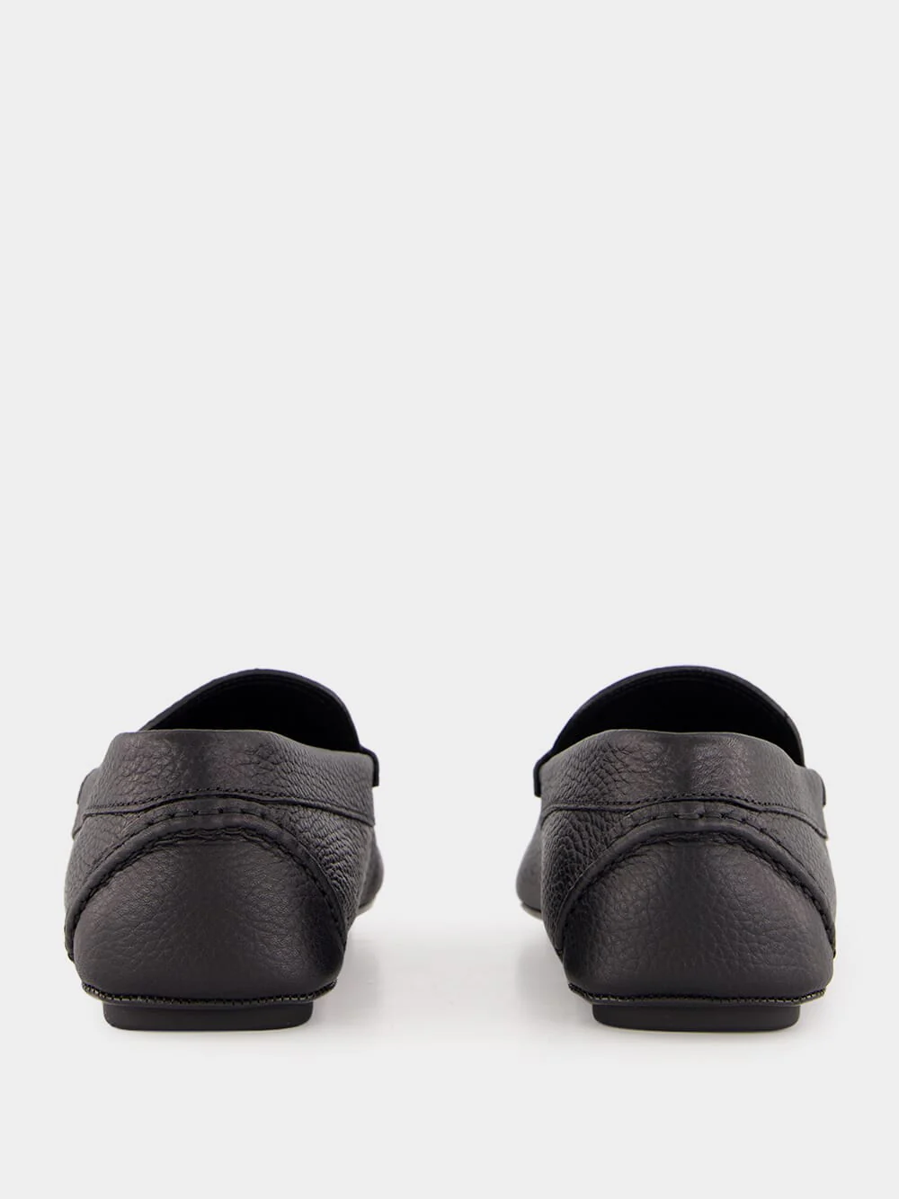Black Leather Loafers with Logo - Image 5
