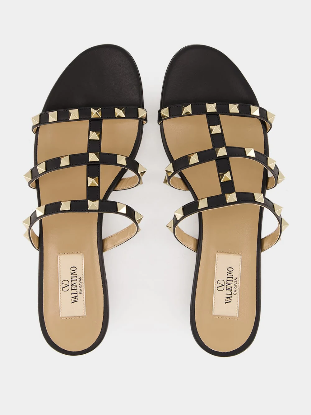 Black Rockstud Flat Slide Sandal - Image 4