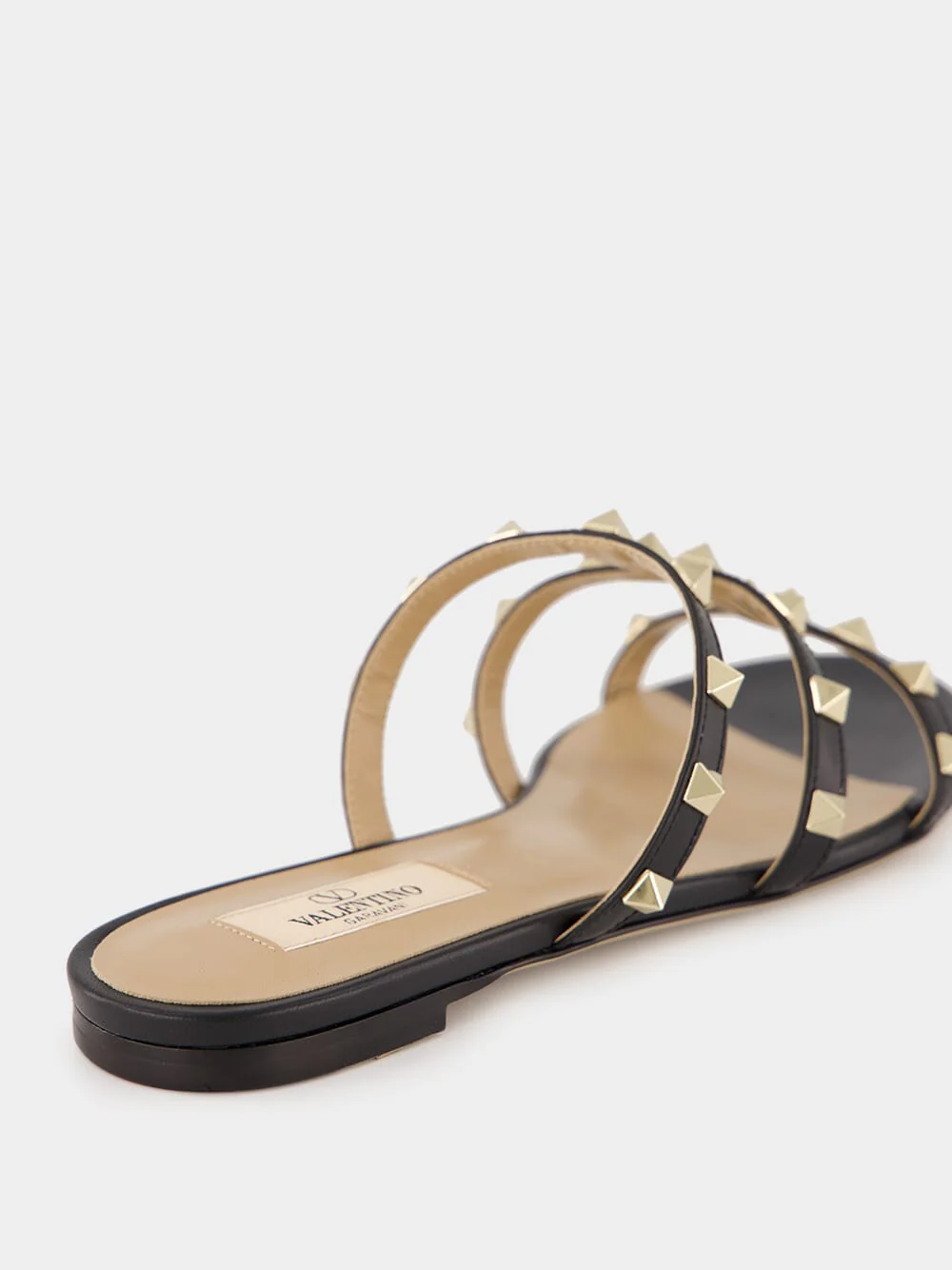 Black Rockstud Flat Slide Sandal - Image 6