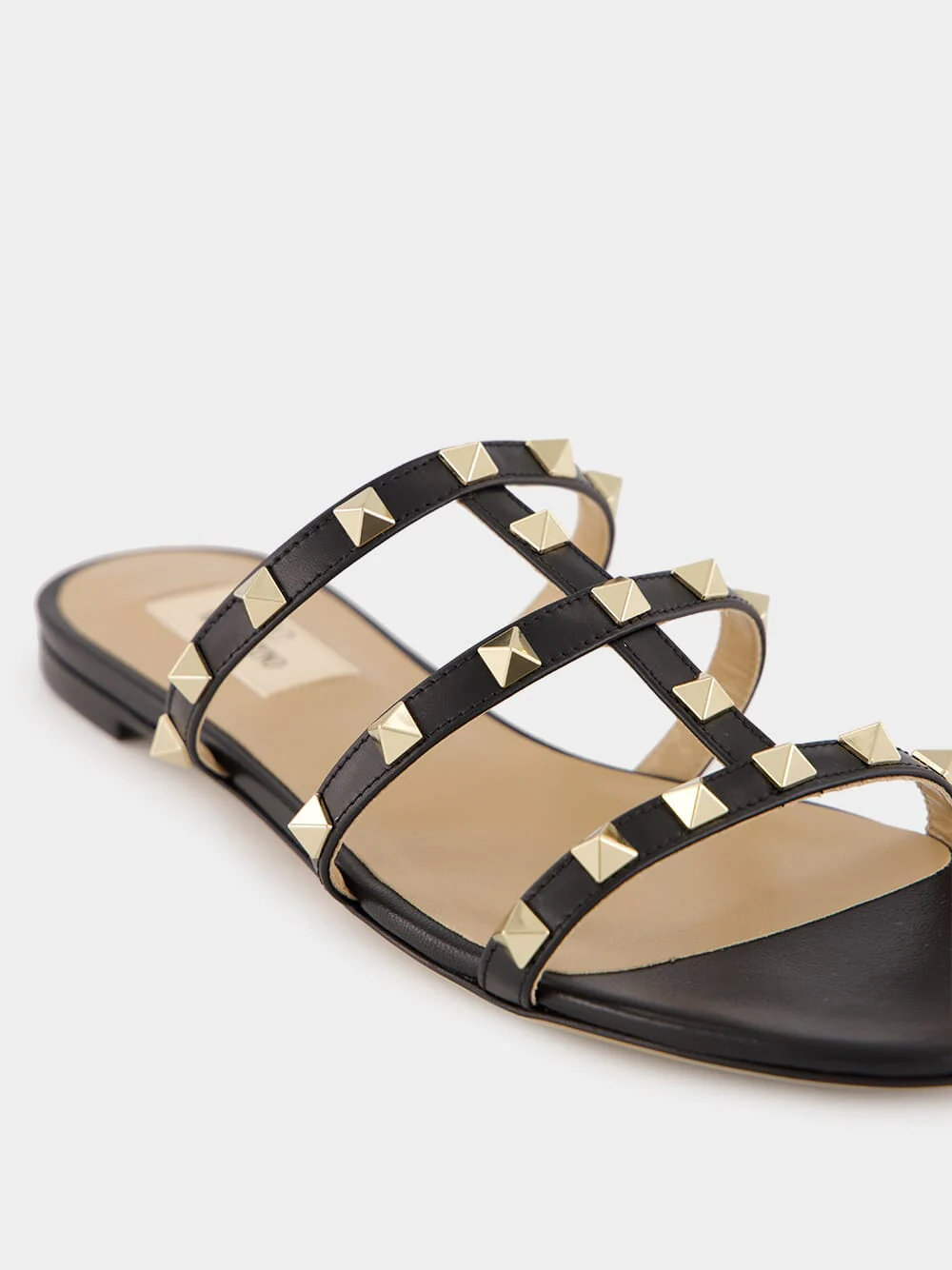 Black Rockstud Flat Slide Sandal - Image 7