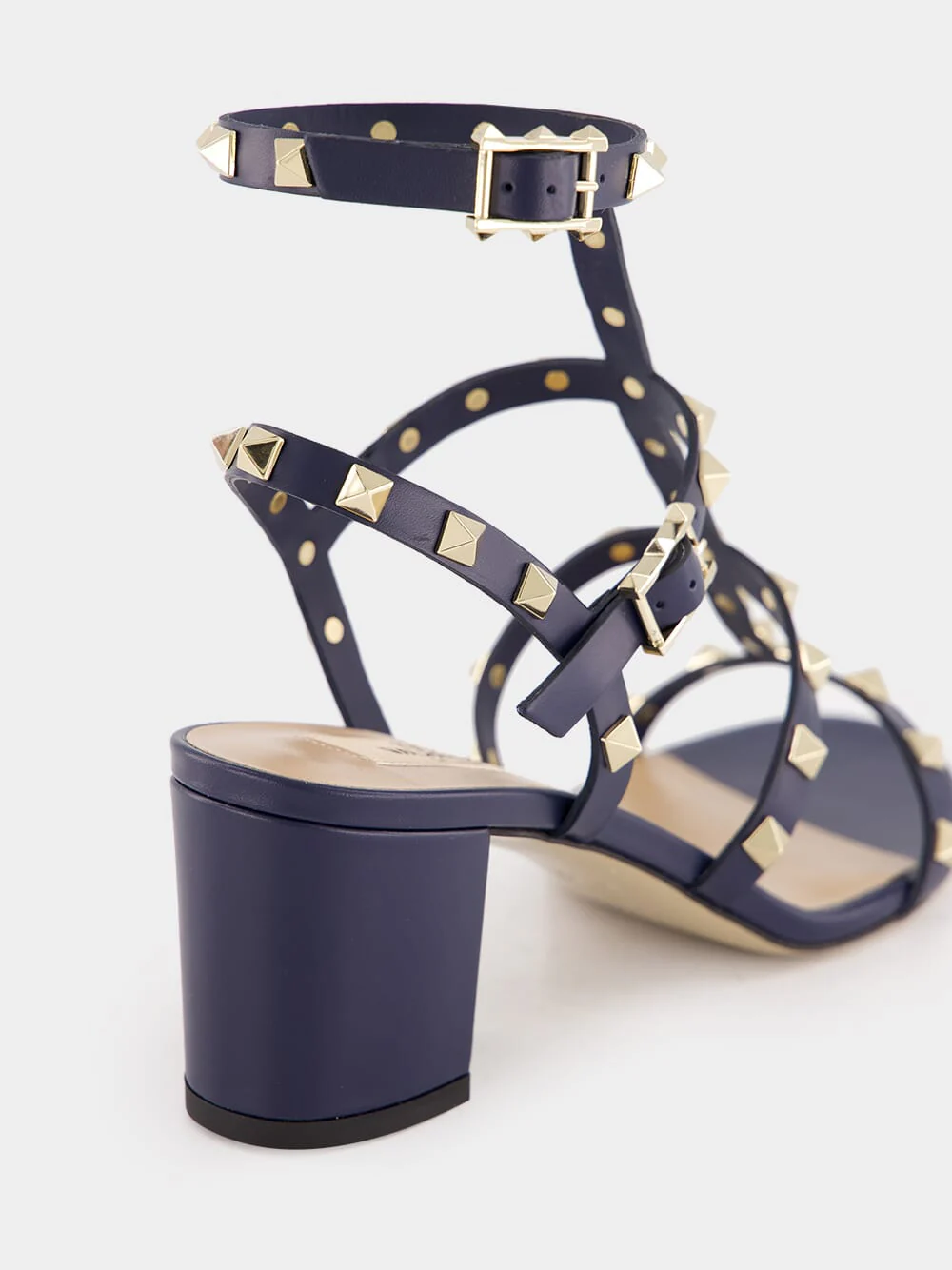 Blue Rockstud Ankle Strap Sandals - Image 6