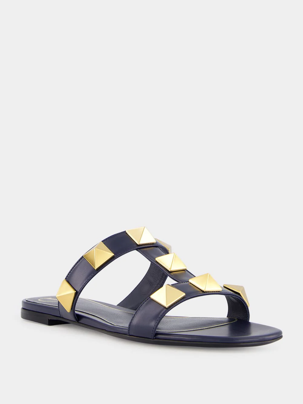 Blue Roman Stud Flat Slide Sandals - Image 2