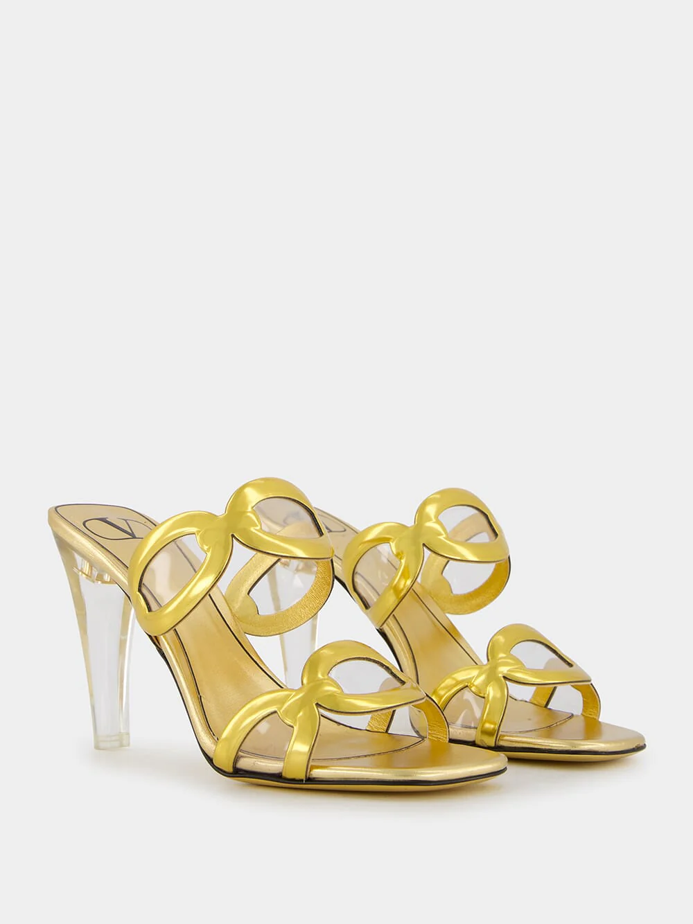 Gold-Tone Chain-Link Heels - Image 3