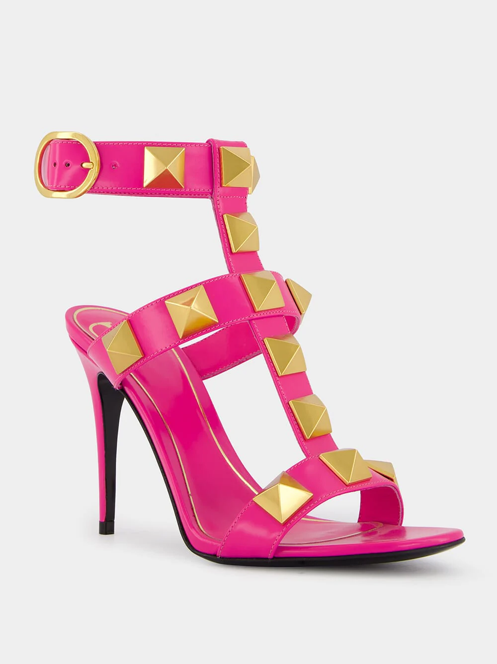 Pink Roman Stud High-Heel Sandals - Image 2