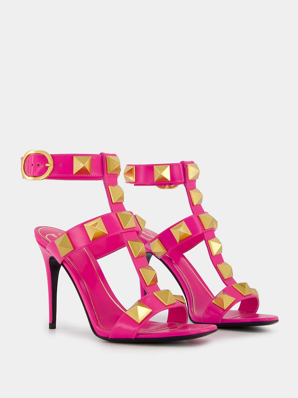 Pink Roman Stud High-Heel Sandals - Image 3