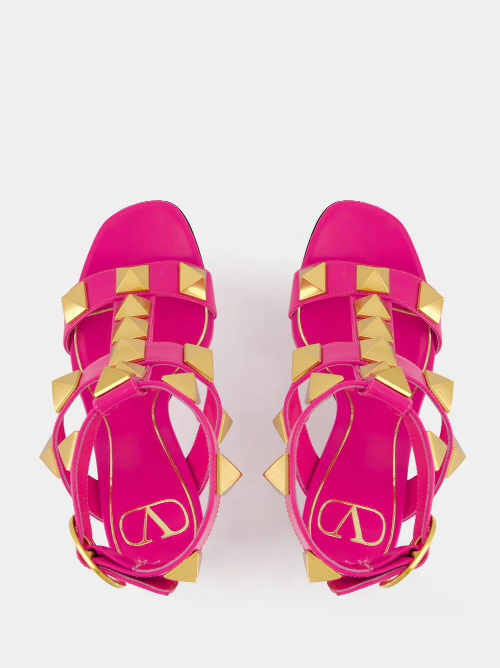 Pink Roman Stud High-Heel Sandals - Image 4