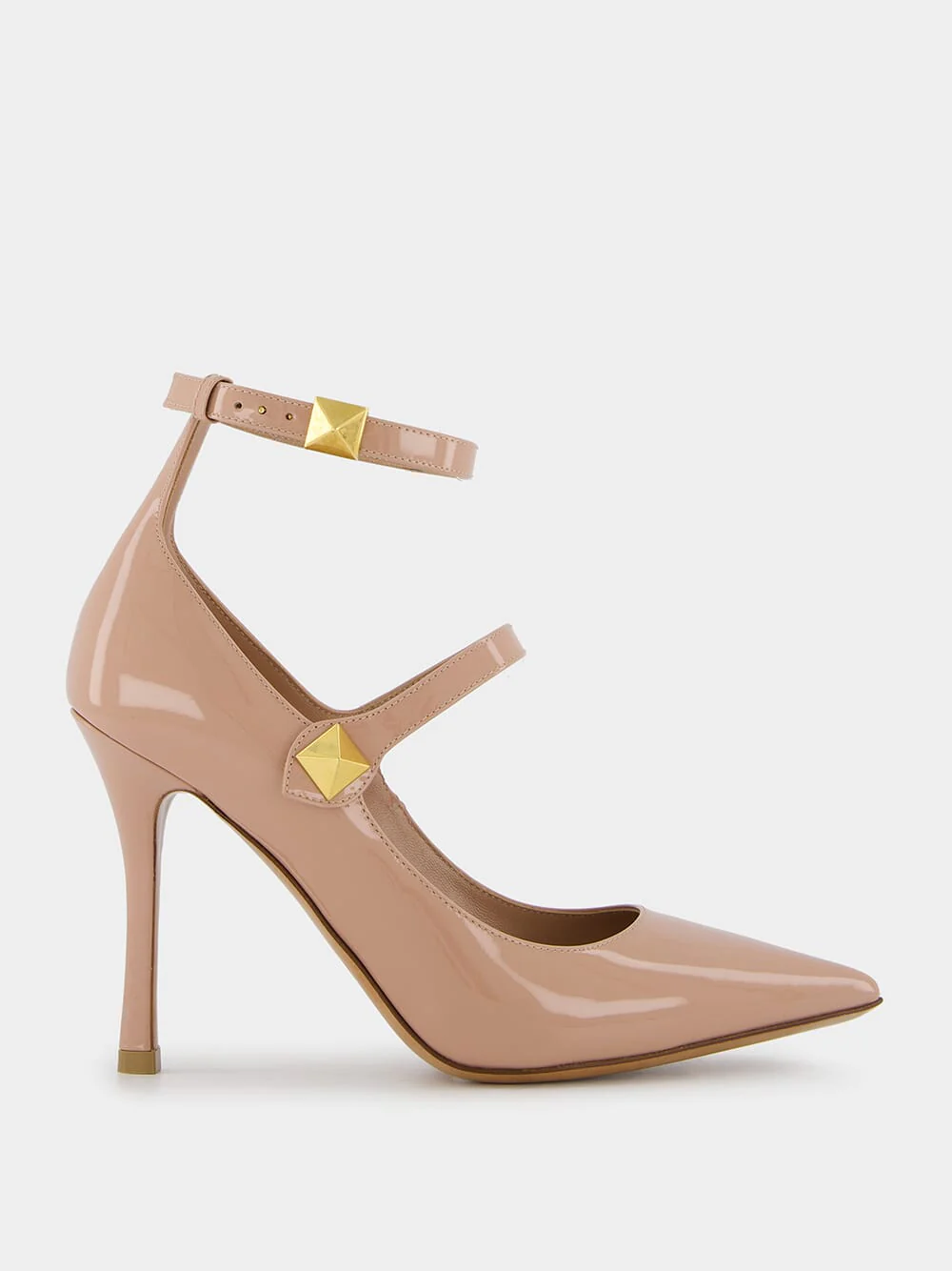 Roman Stud Patent Tiptoe 100mm Pumps
