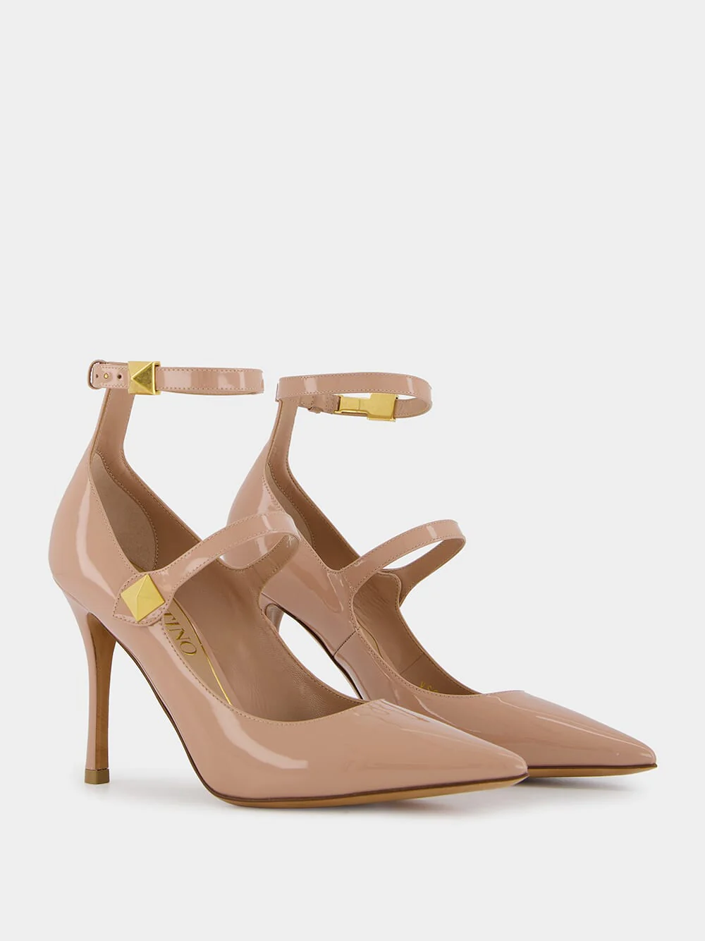 Roman Stud Patent Tiptoe 100mm Pumps - Image 3