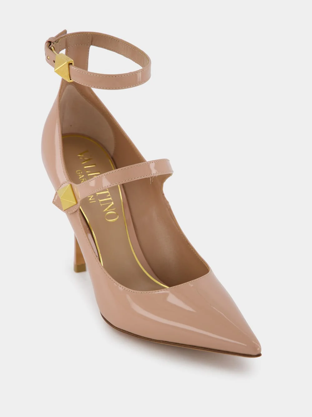 Roman Stud Patent Tiptoe 100mm Pumps - Image 7