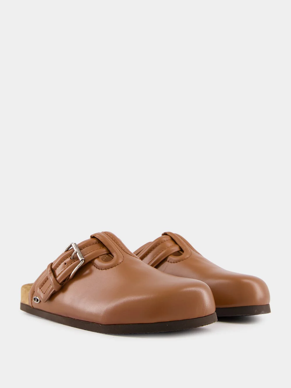 Tobacco Calfskin Leather Sabot - Image 3