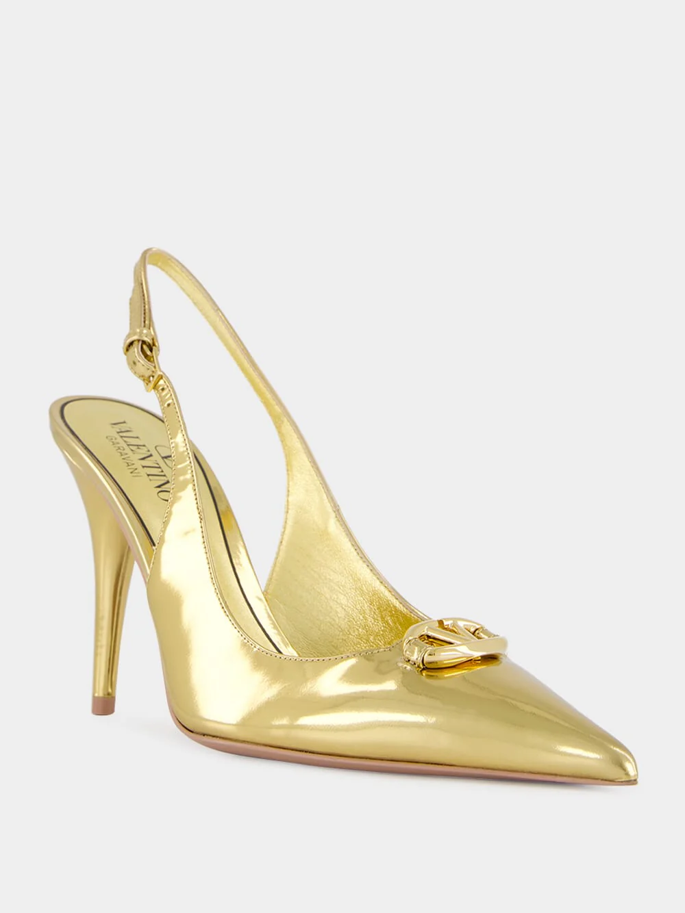 VLogo Signature Leather Slingback Pumps - Image 2