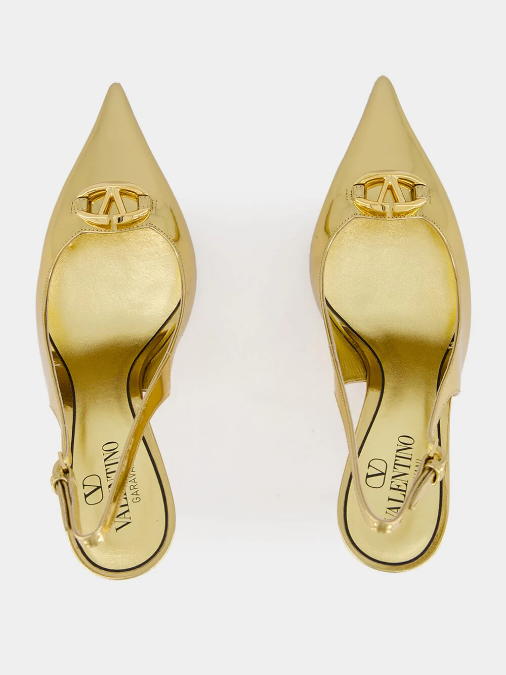 VLogo Signature Leather Slingback Pumps - Image 4