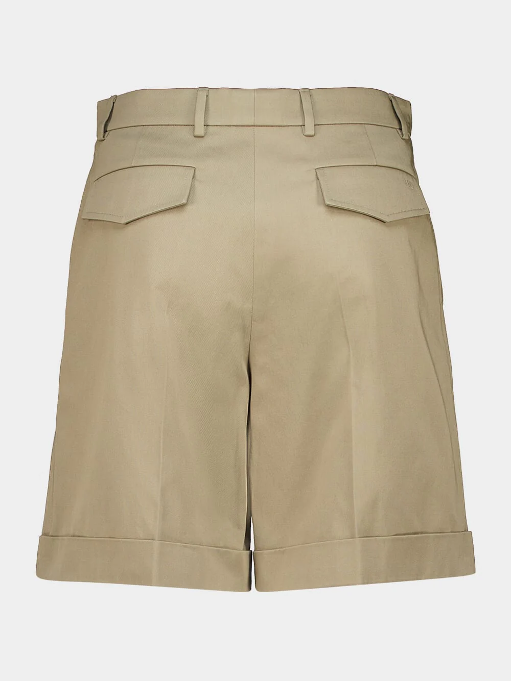 Beige Cotton Gabardine Bermuda Shorts - Image 4