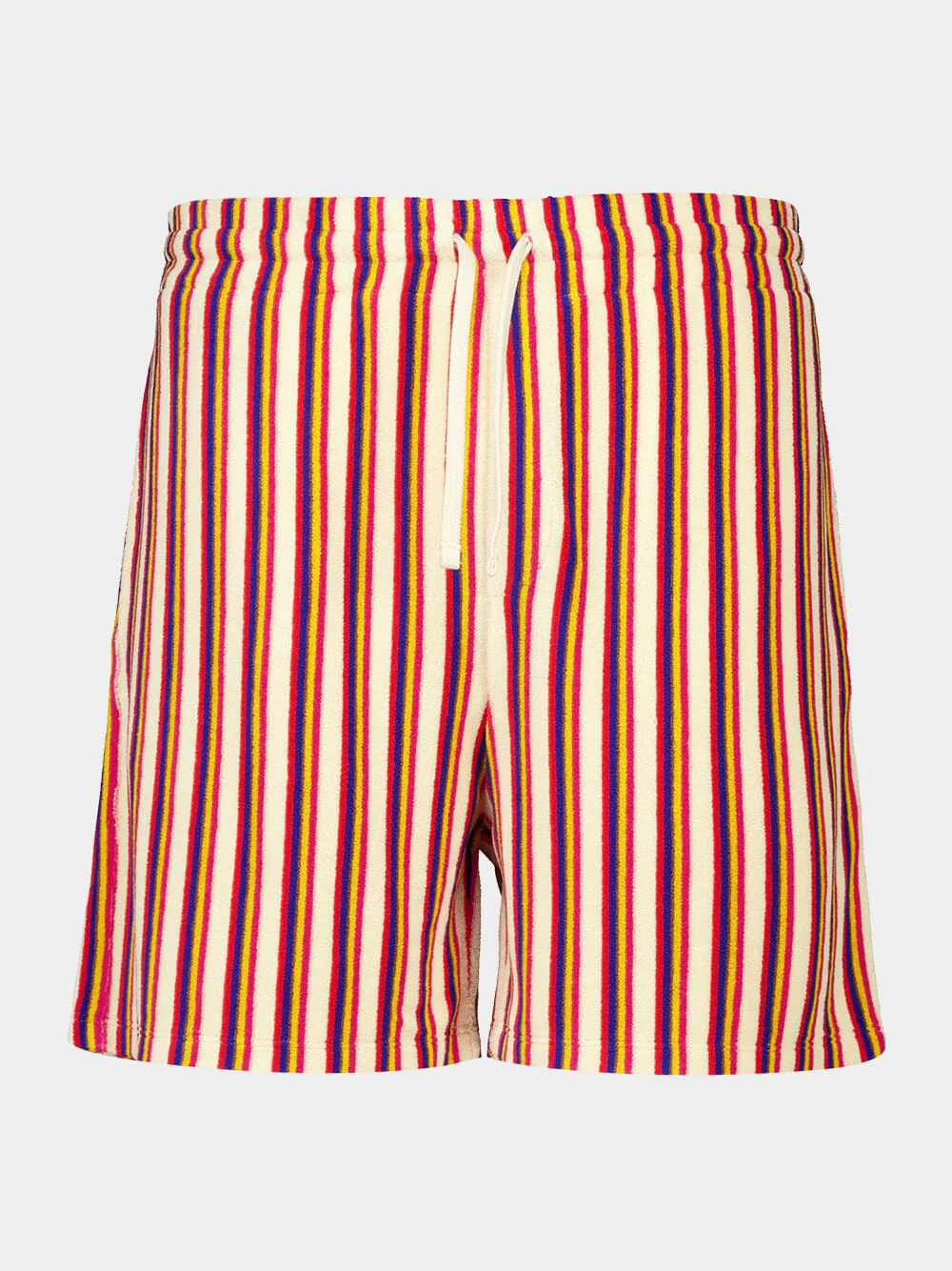 Orange and Brown Striped Viscose Shorts