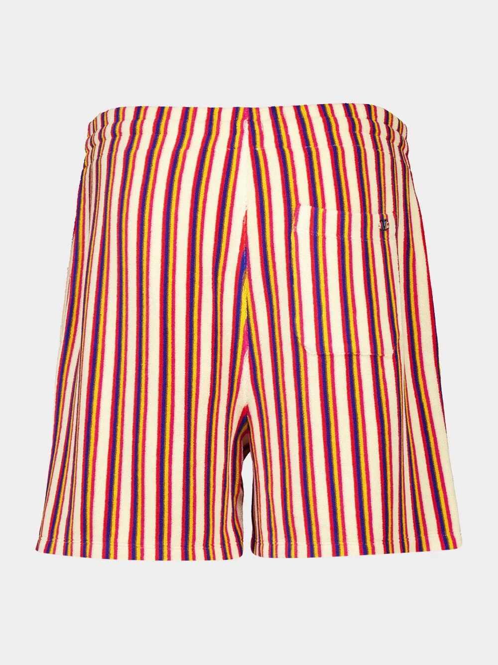 Orange and Brown Striped Viscose Shorts - Image 2