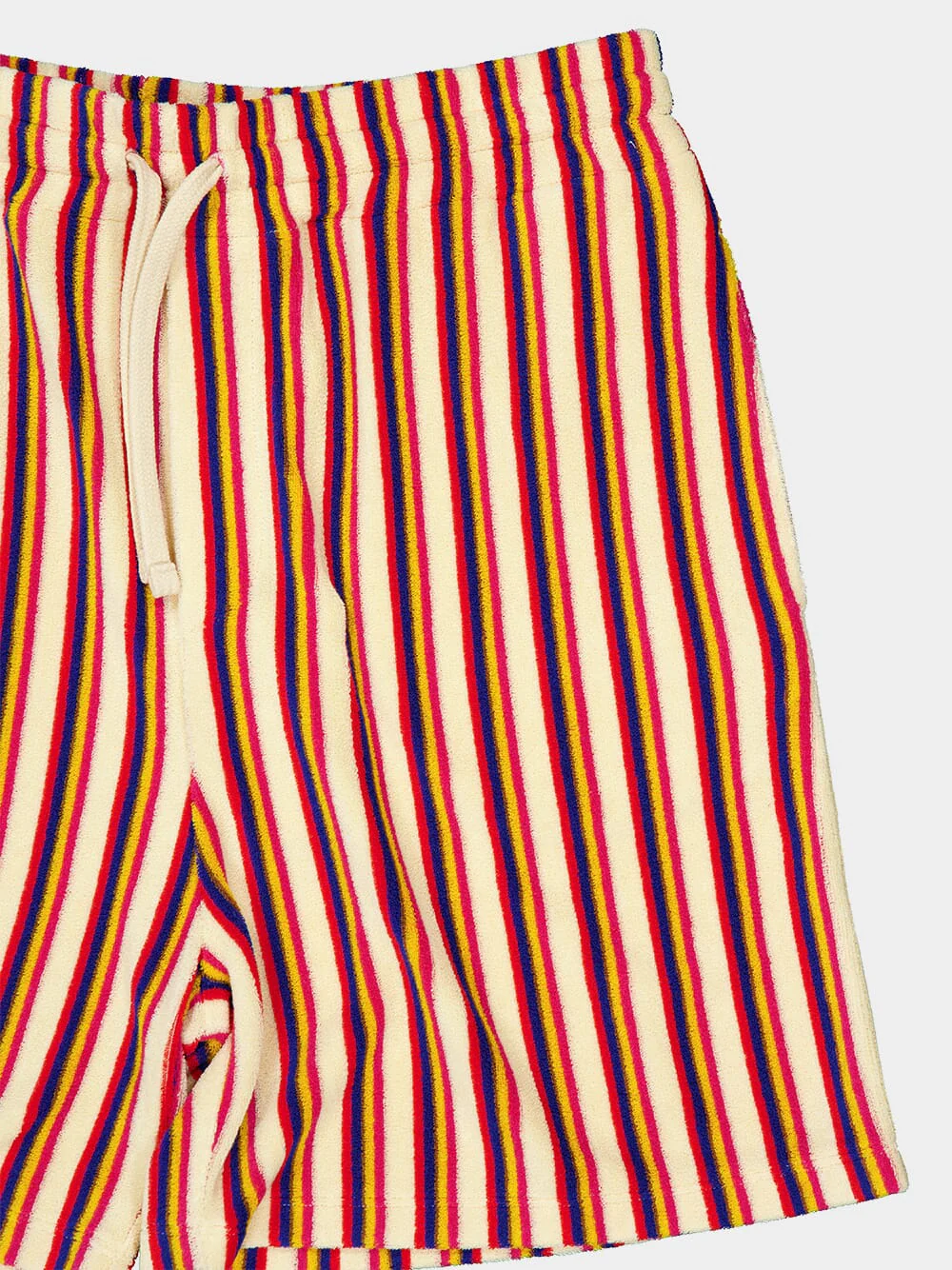 Orange and Brown Striped Viscose Shorts - Image 3