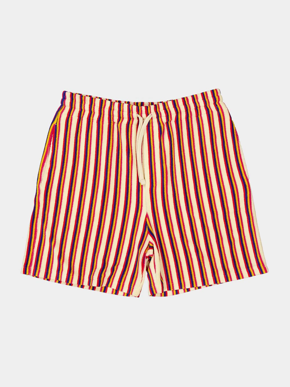 Orange and Brown Striped Viscose Shorts - Image 5