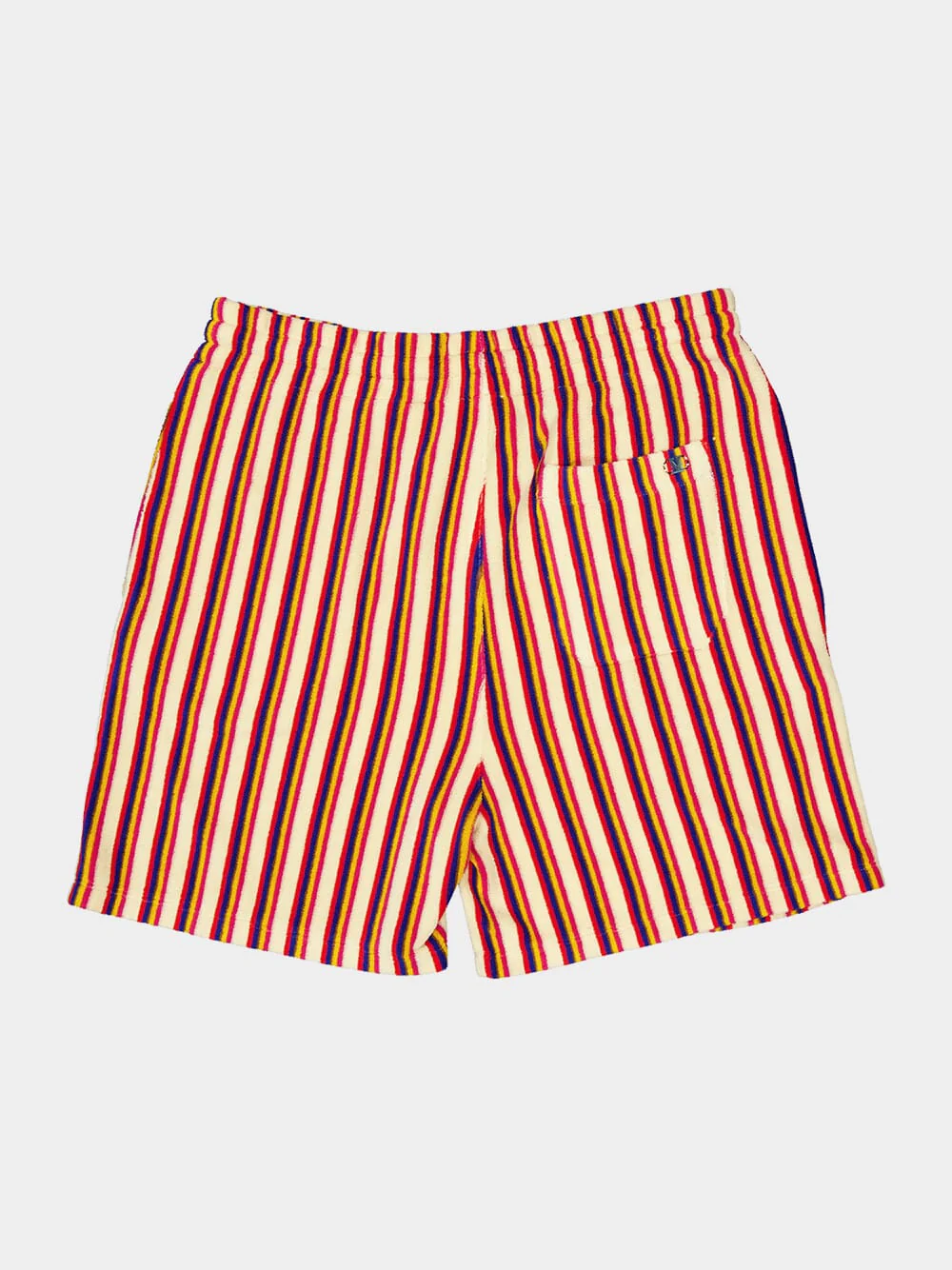 Orange and Brown Striped Viscose Shorts - Image 6