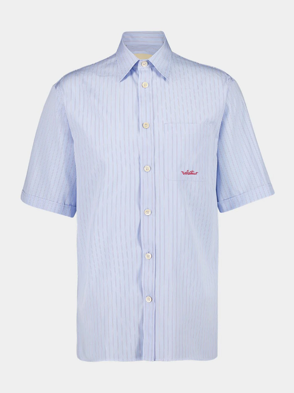 Sky Blue Cotton Shirt with Embroidery - Image 2