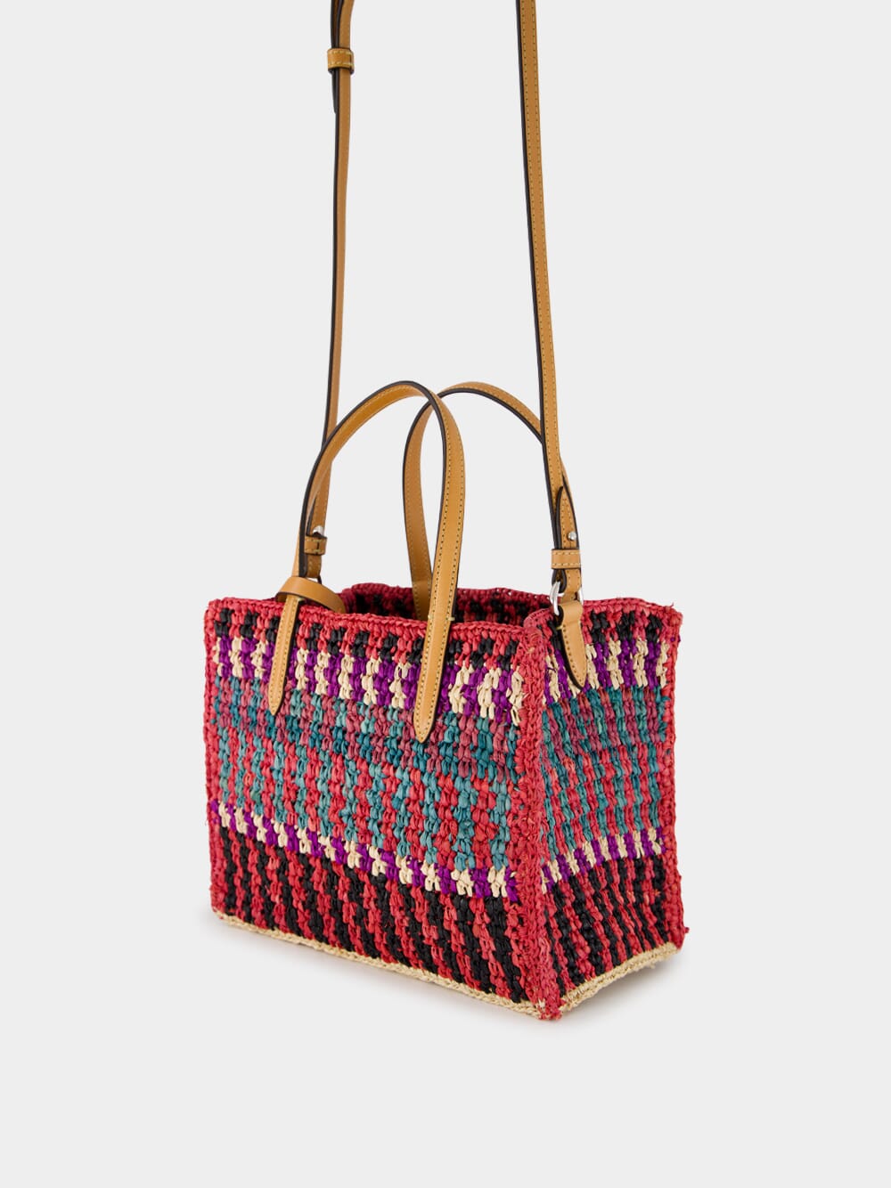 Small Crochet Raffia Tote Bag with VLogo - Image 5