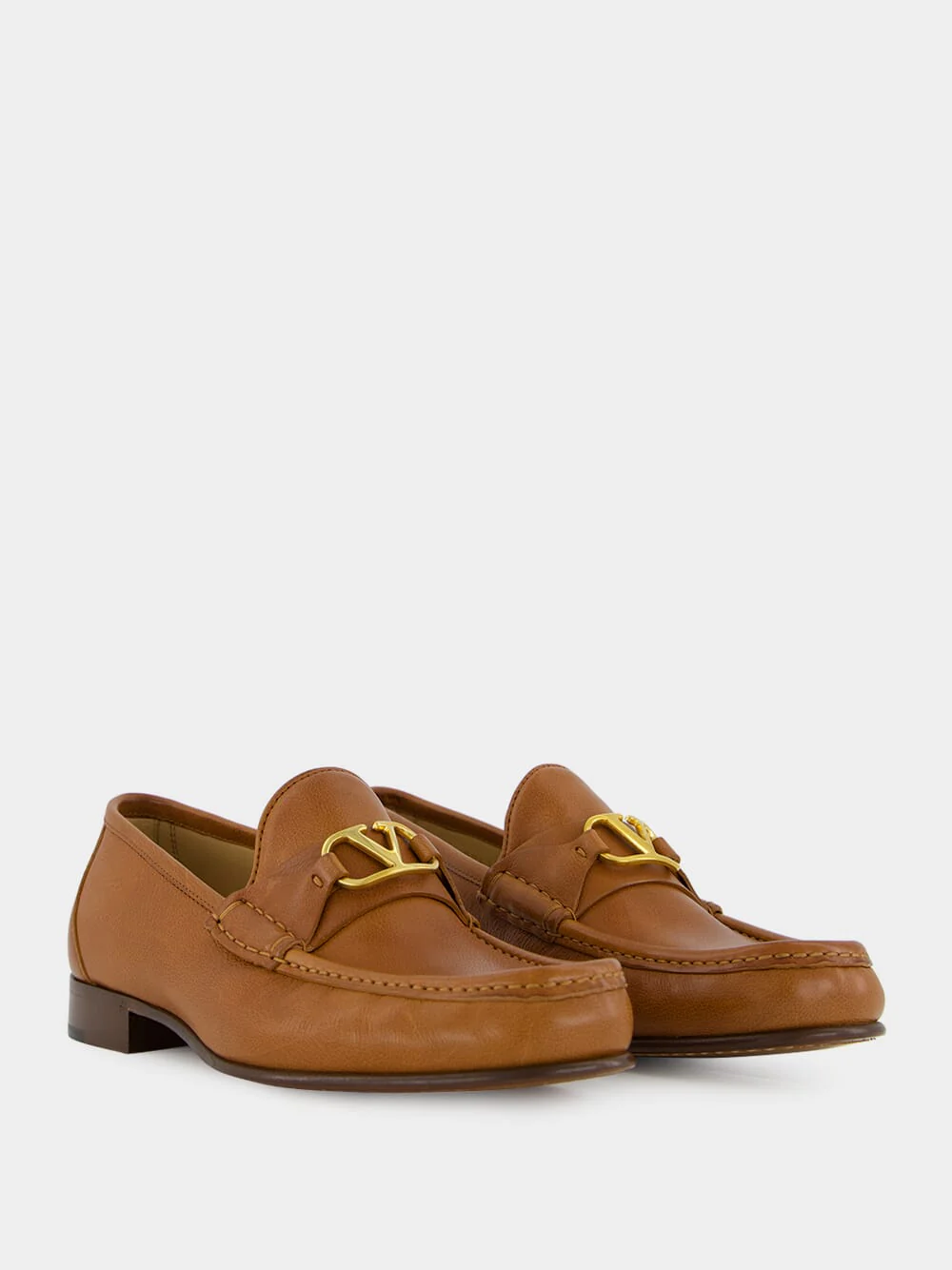 Tobacco V-Logo Signature Buffalo Loafers - Image 3