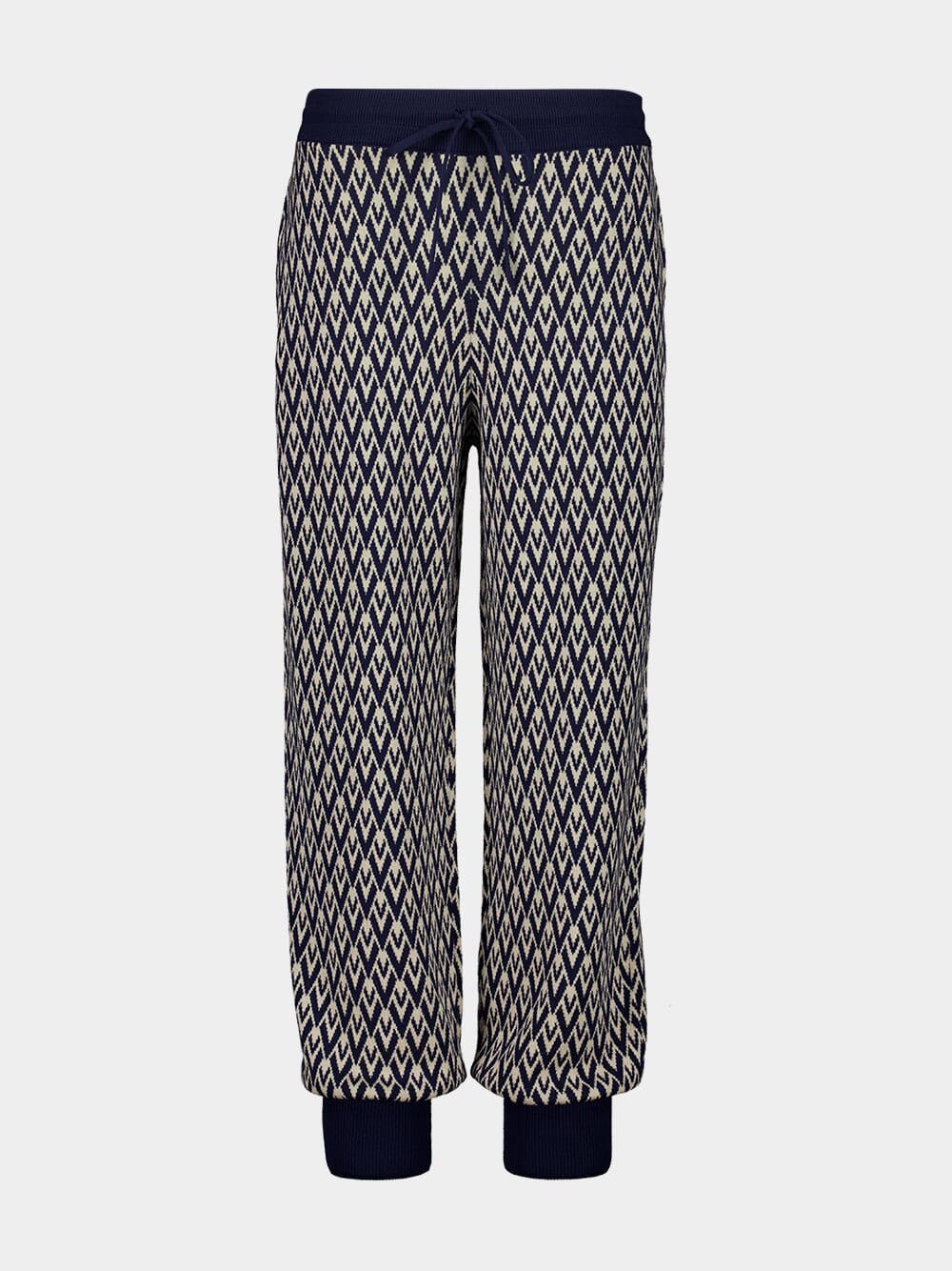 Toute la V Jacquard Wool Knit Trousers