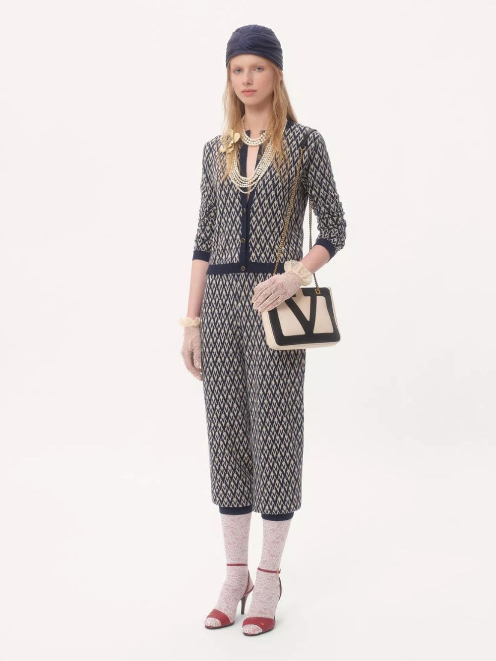 Toute la V Jacquard Wool Knit Trousers - Image 8