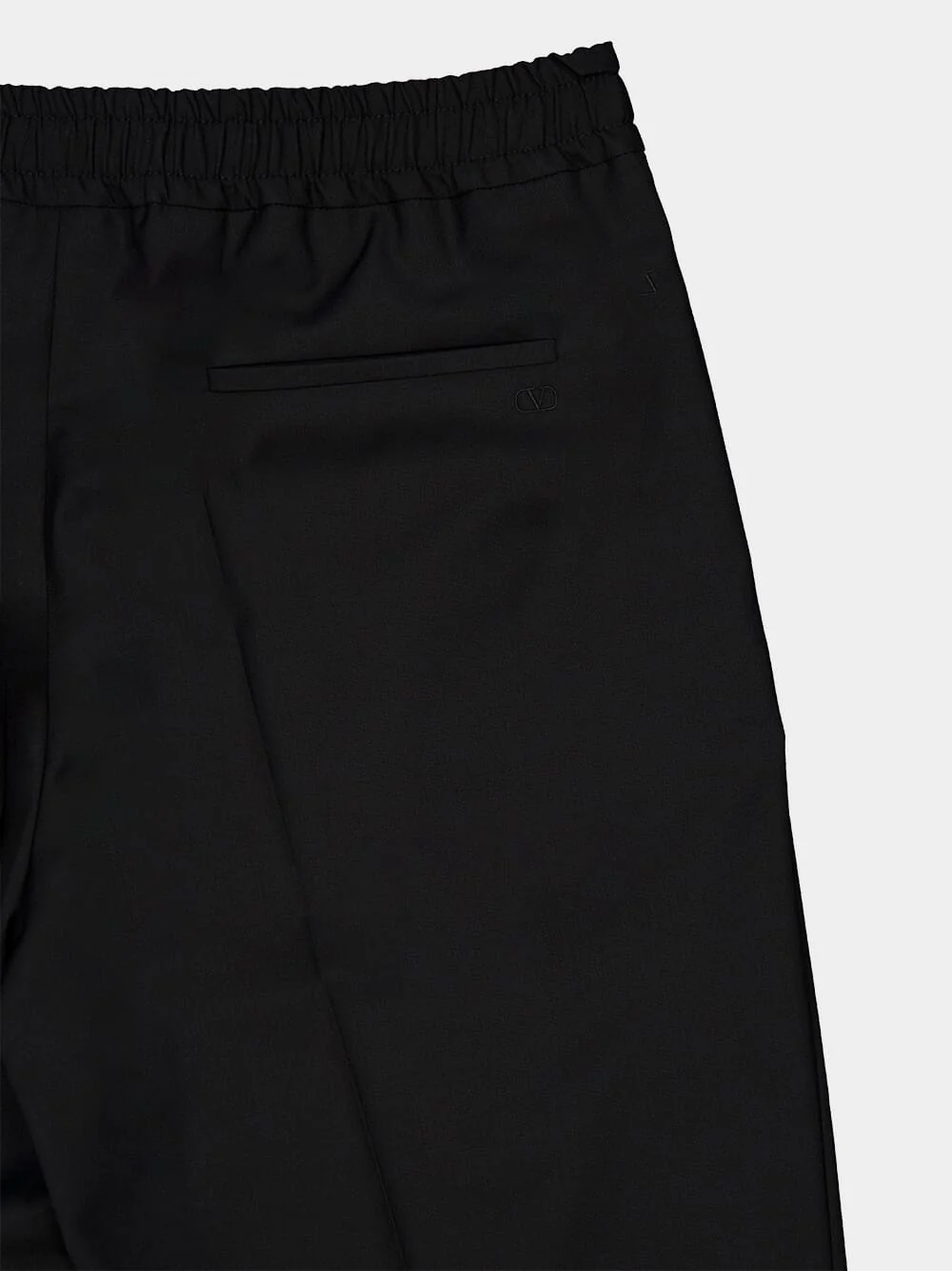 Black Straight Fit Wool Mohair Trousers - Image 4