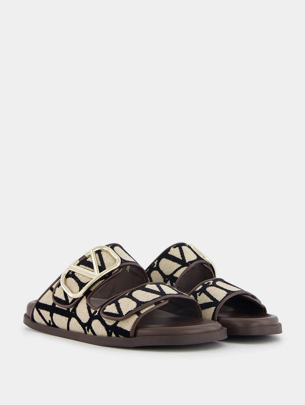 V-Logo Leather Slides - Image 3