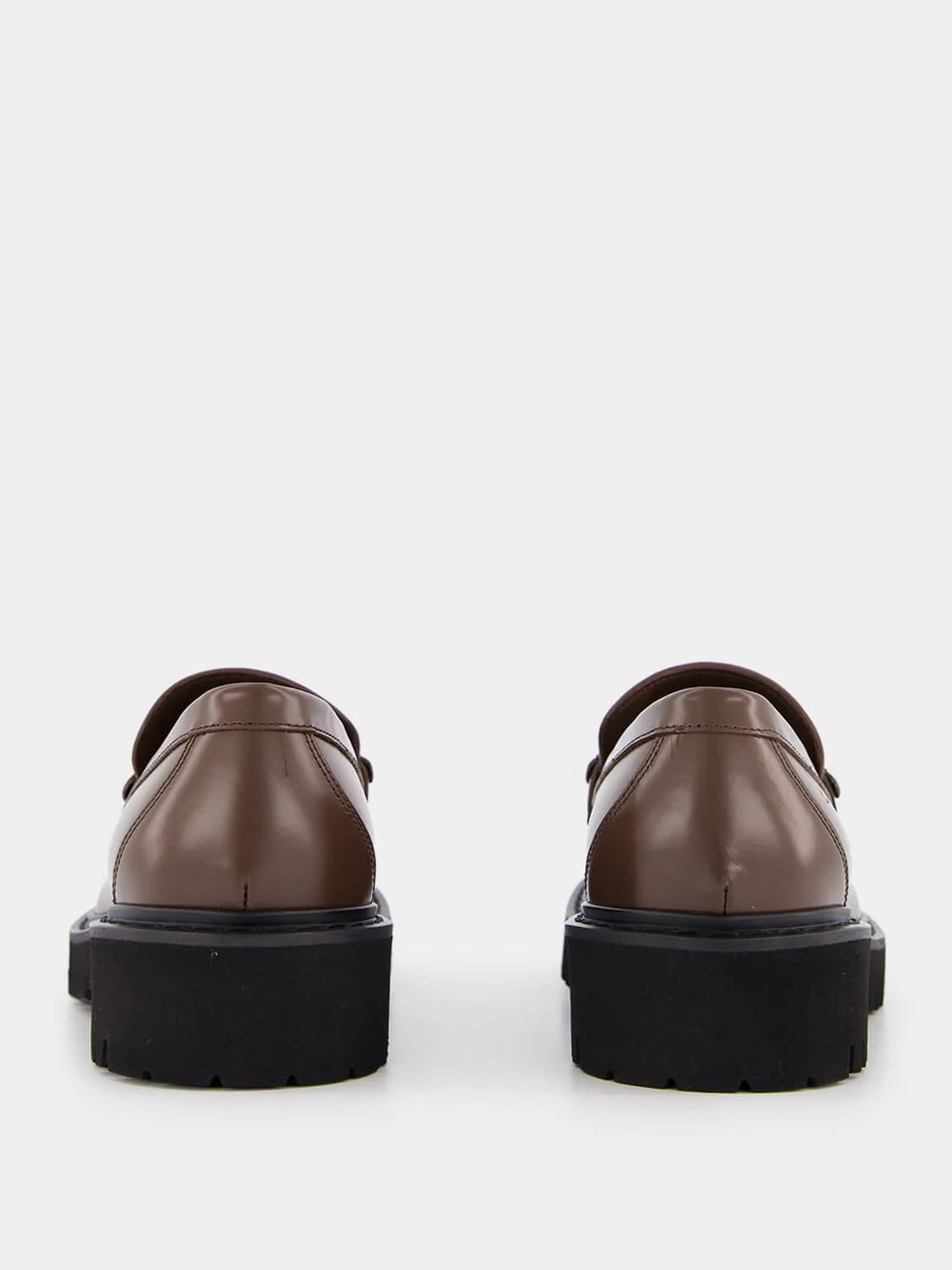 V Logo Signature Calfskin Leafers in Brown - Image 5