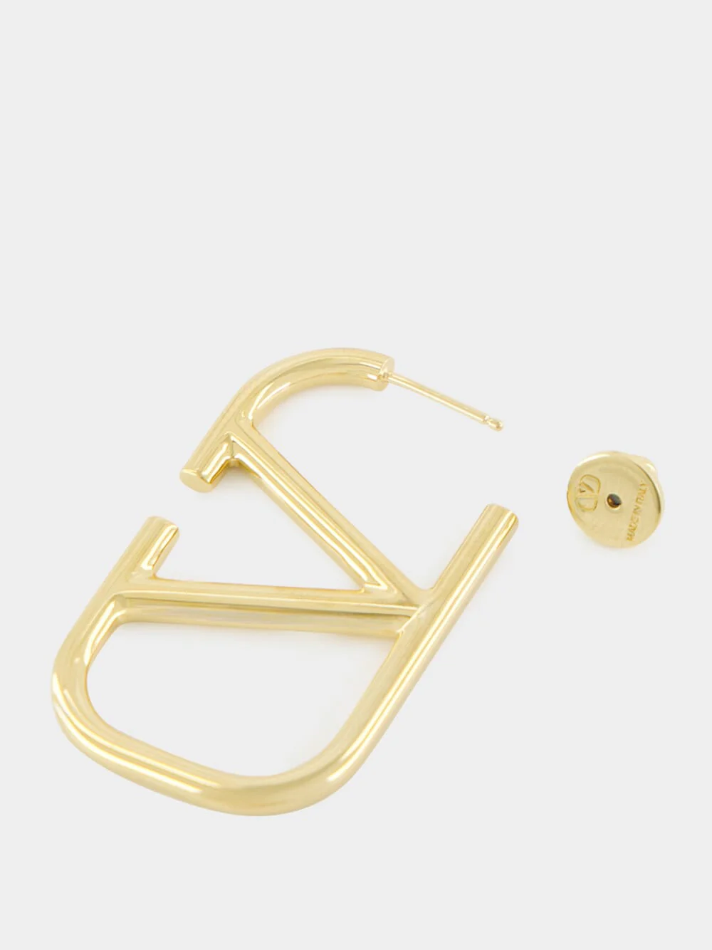 VLogo Signature Earrings Gold Brass - Image 3