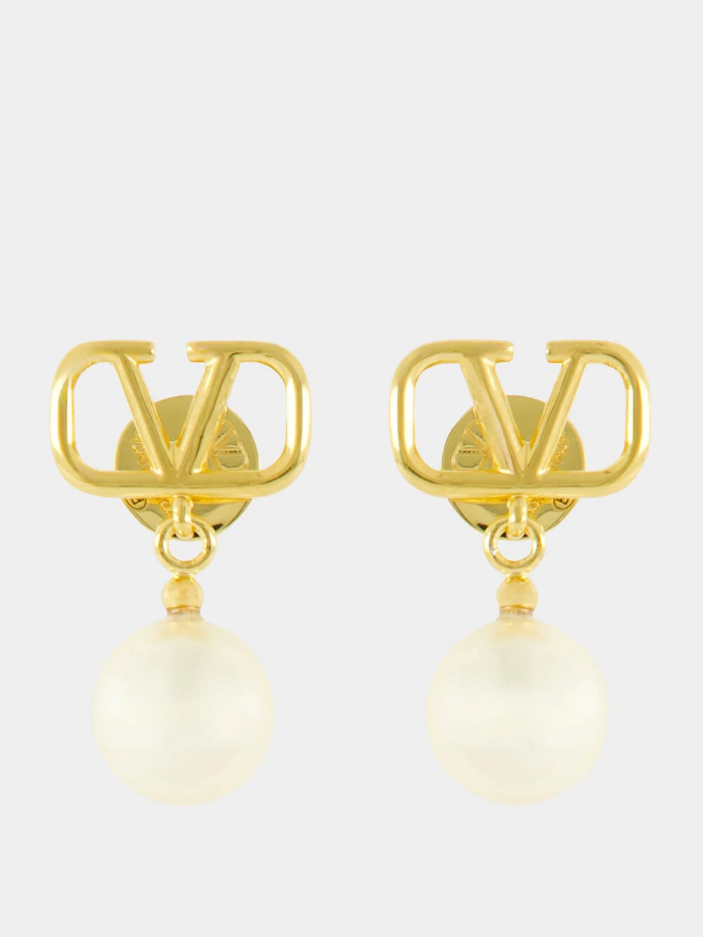 VLogo Signature Pearl Earrings Gold