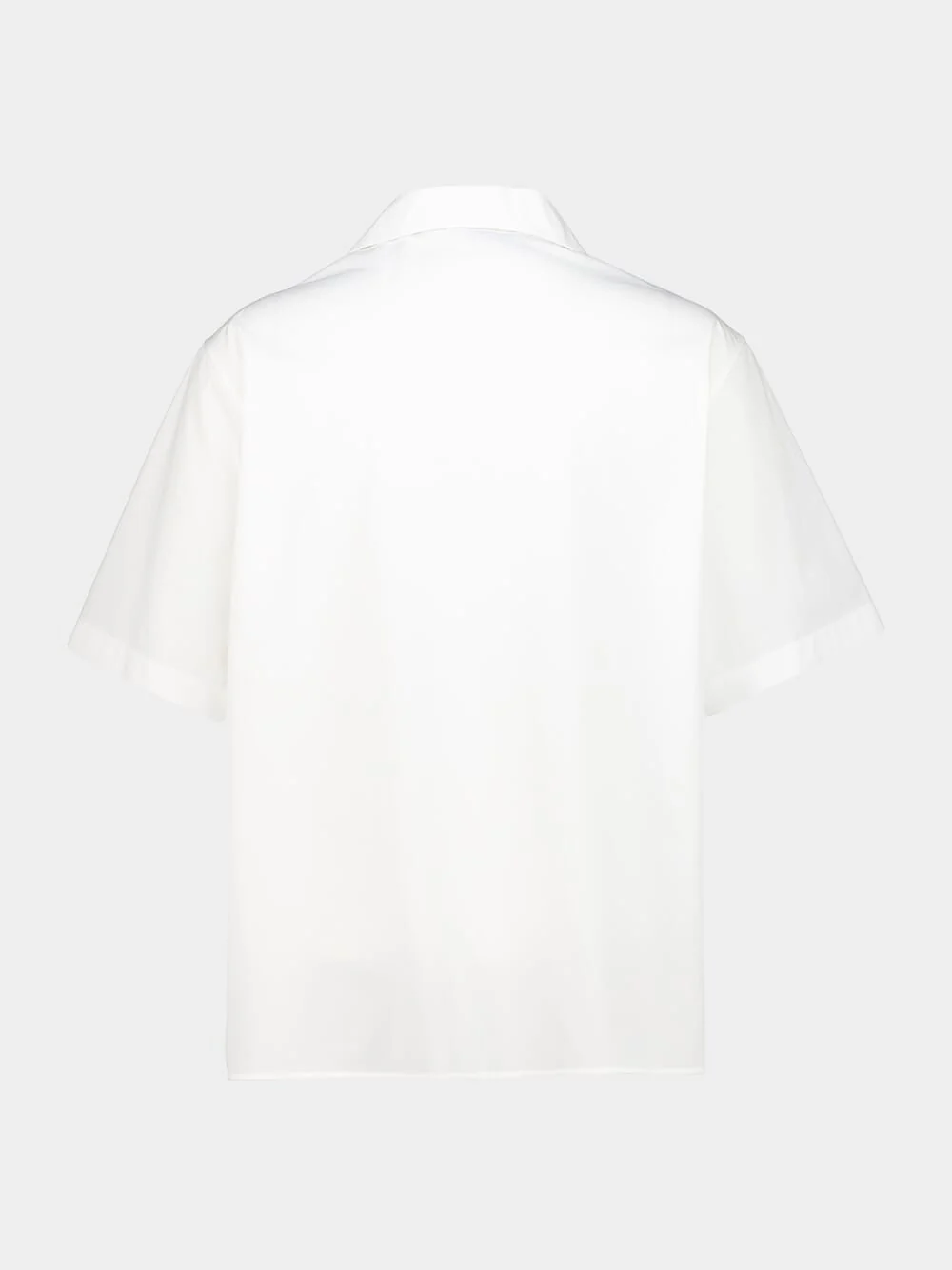 White Bowling Shirt in Cotton Poplin with Vgold - Image 4