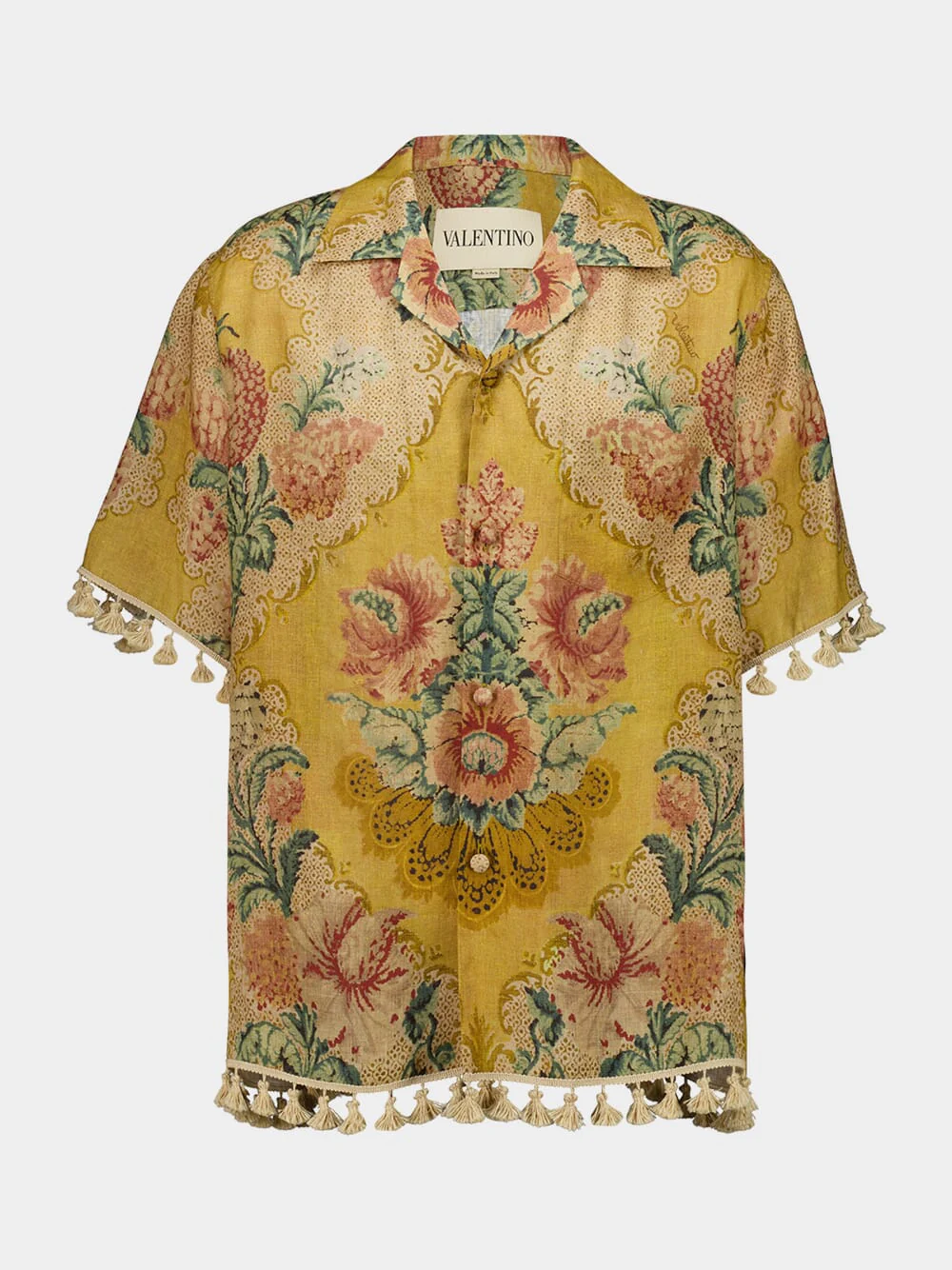 Yellow Linen Bowling Shirt with Après L’Hiver Print