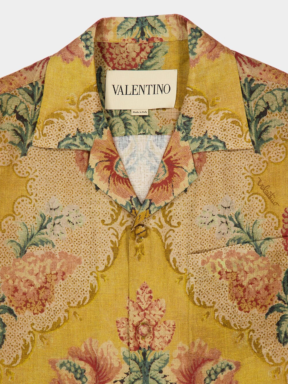 Yellow Linen Bowling Shirt with Après L’Hiver Print - Image 4