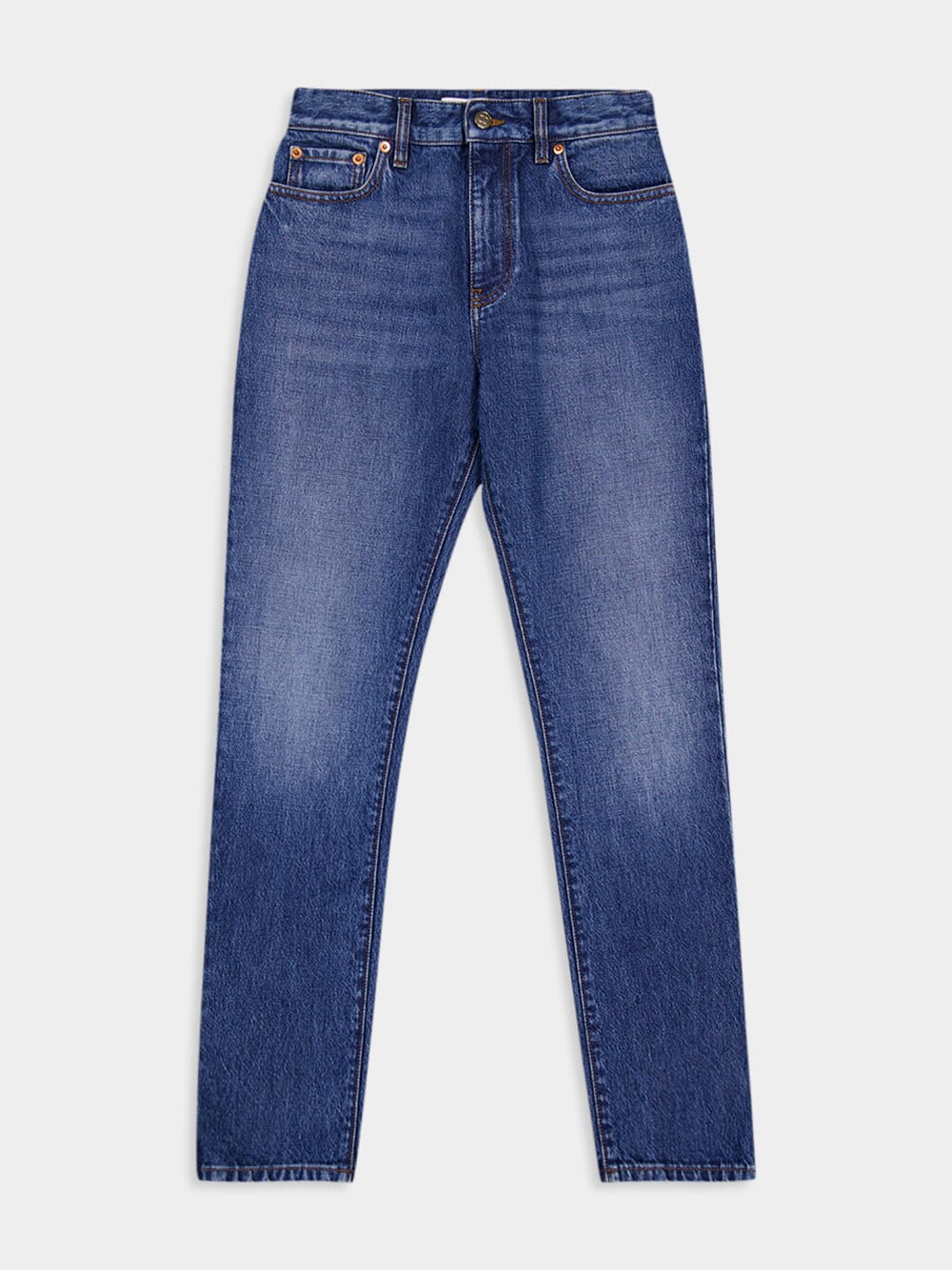 Mid-Rise Slim-Fit Cotton Jeans