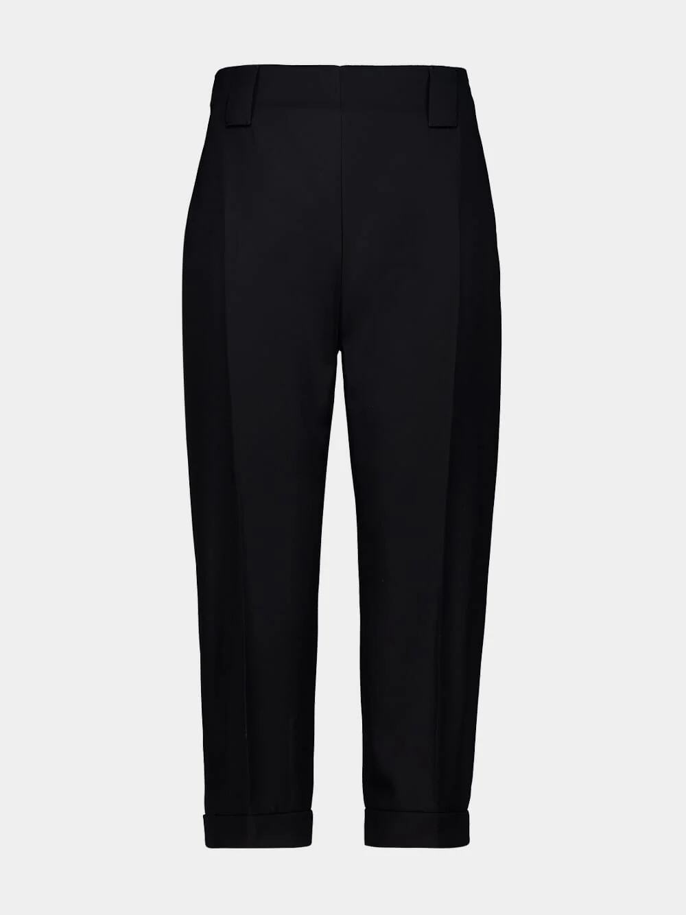 Black Wool High-Waisted Capri Trousers - Image 2