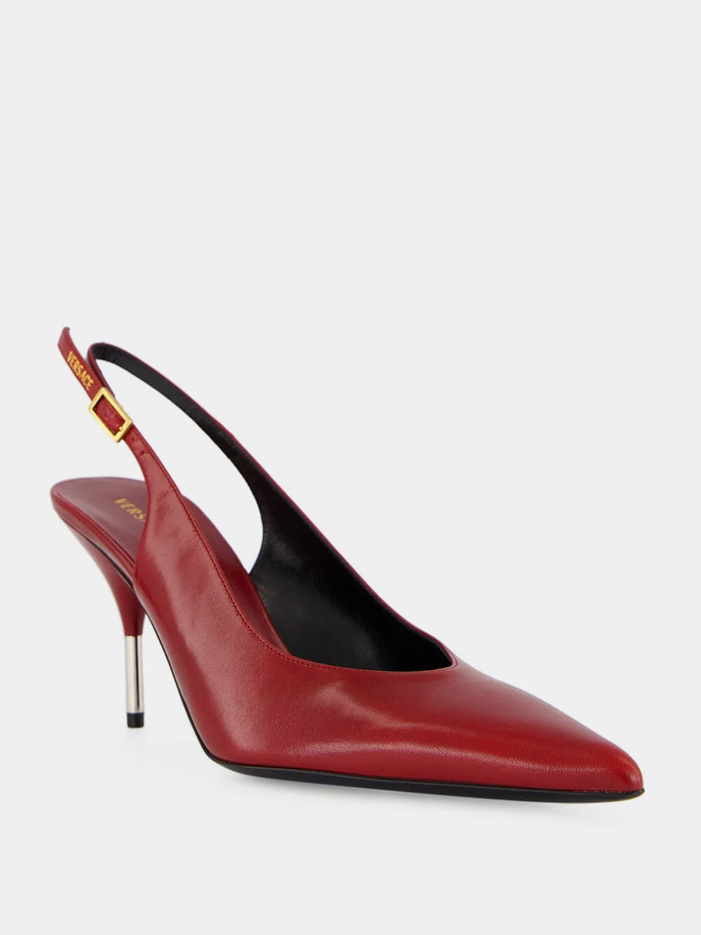 Burgundy Nyx Leather 80 Slingback Pumps - Image 3