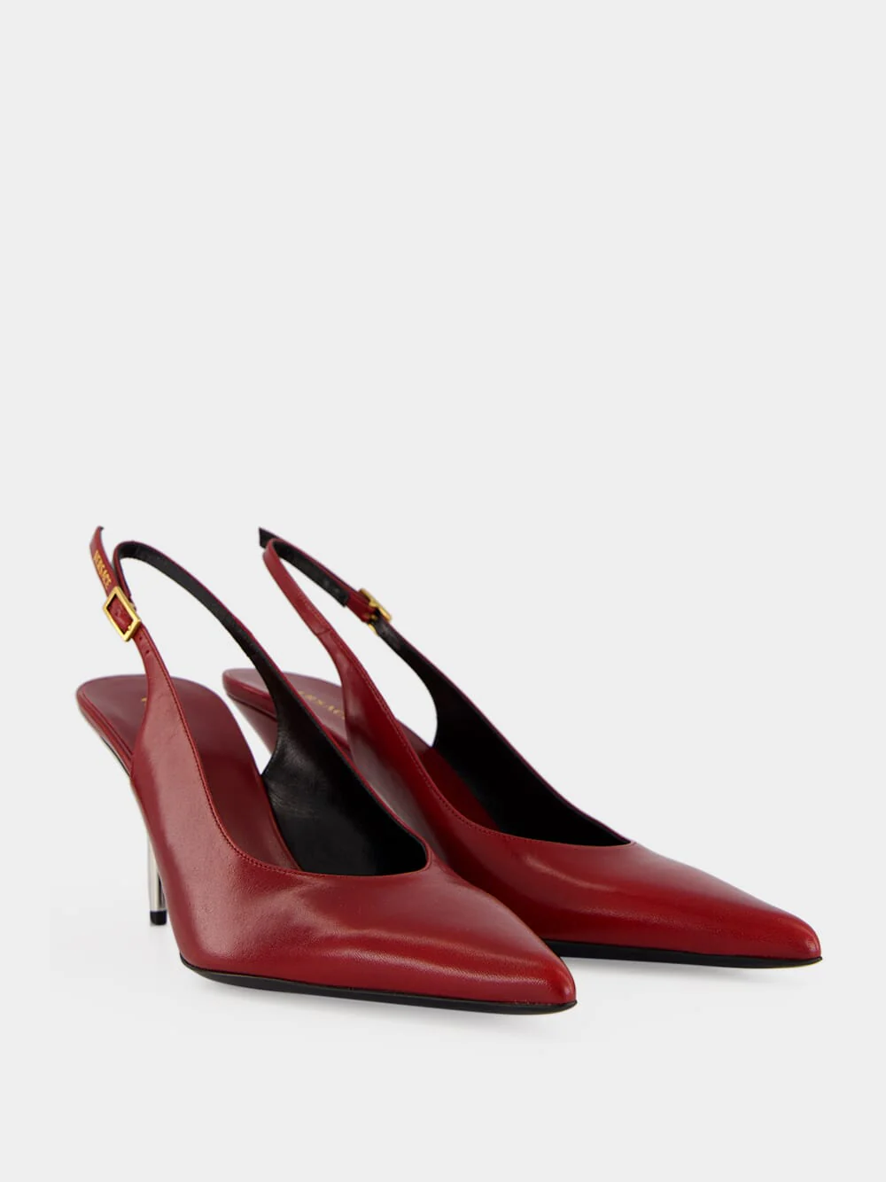 Burgundy Nyx Leather 80 Slingback Pumps - Image 4