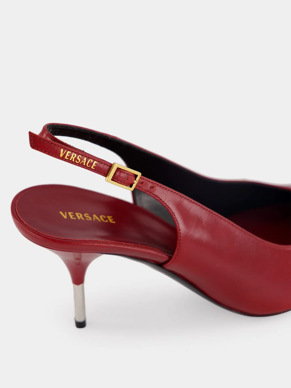 Burgundy Nyx Leather 80 Slingback Pumps - Image 7