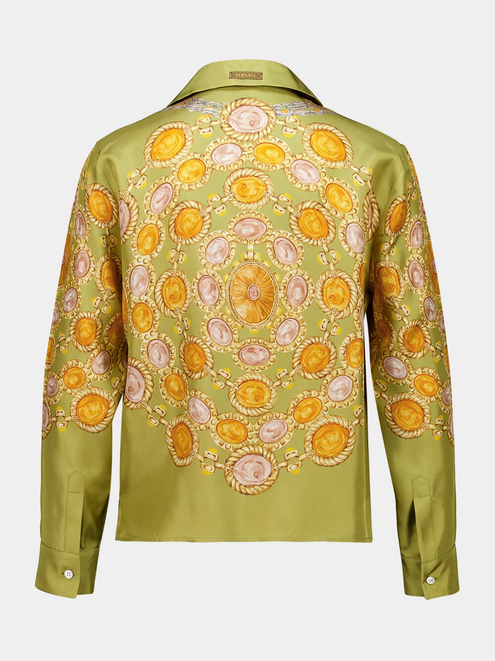 Chartreuse Printed Silk Twill Shirt - Image 2