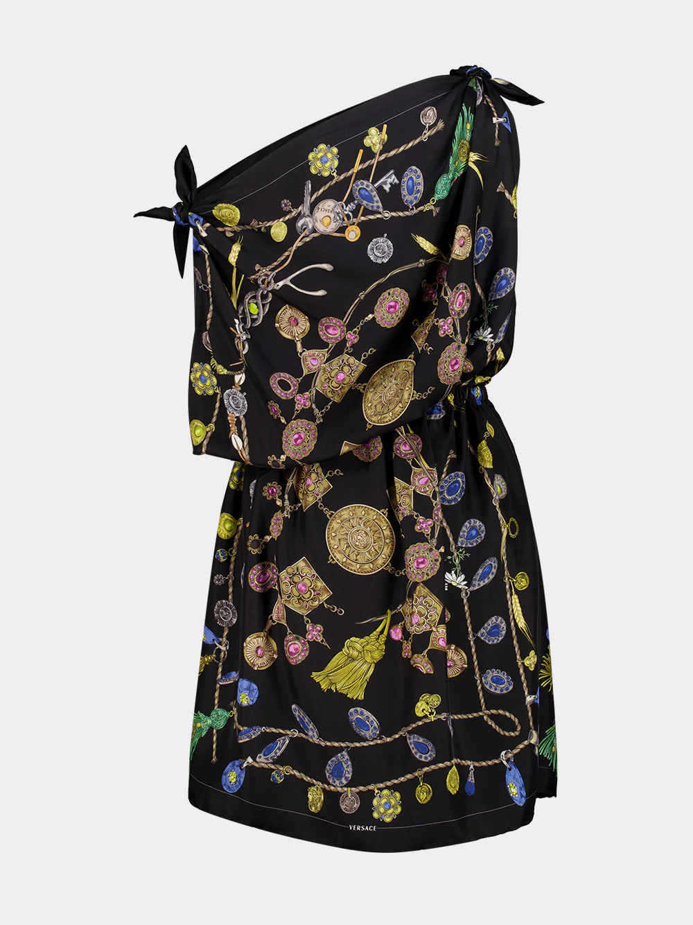 Black Broken Jewels Silk Midi Dress - Image 2